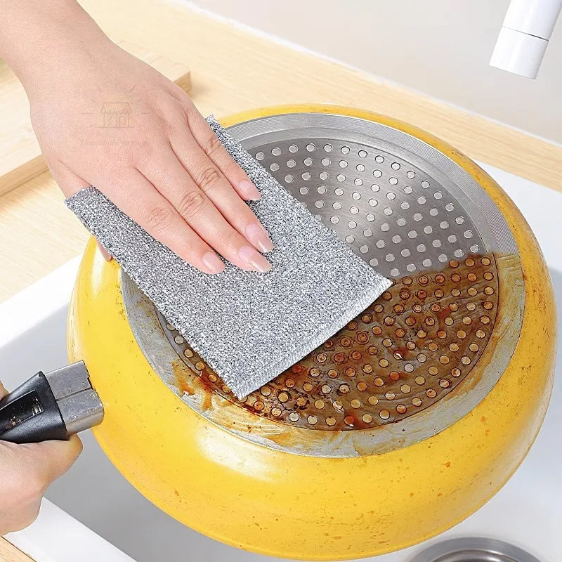 5PCS MULTIPURPOSE WIRE DISHWASHING CLOTHS FOR WET AND DRY CLEANING