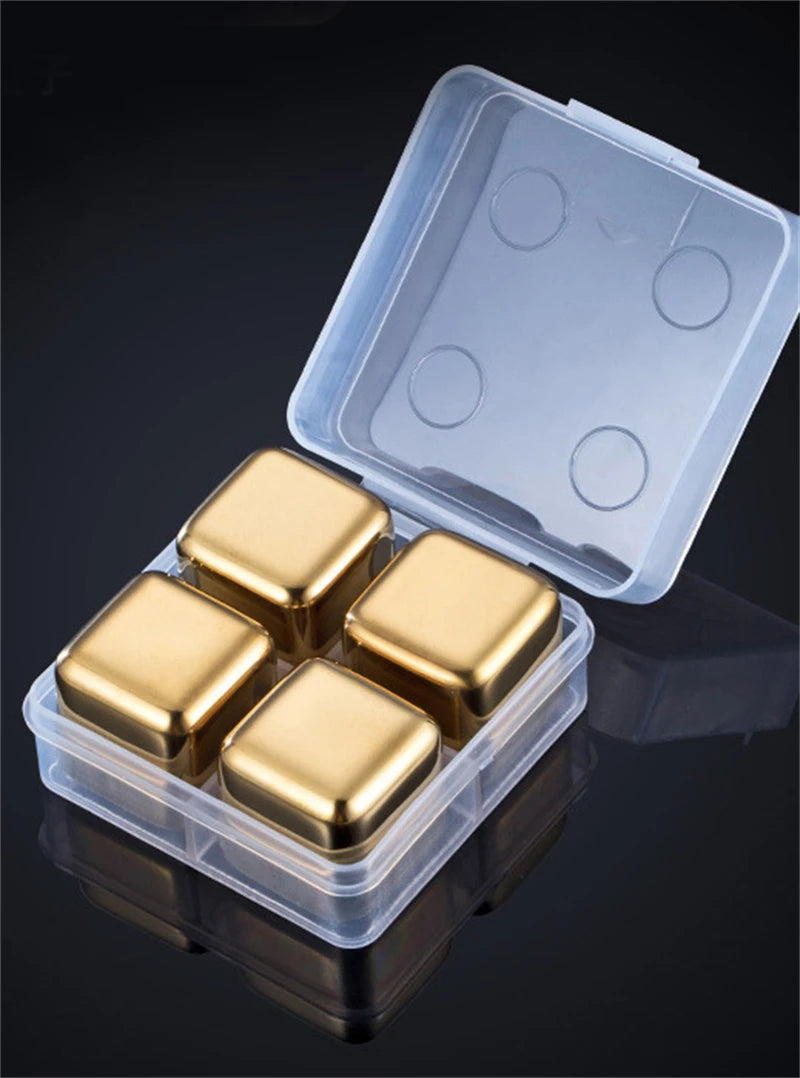 REUSABLE STAINLESS STEEL ICE CUBES ICE PELLETS COOLING STONES COOLER FOR DRINK BAR TOOL