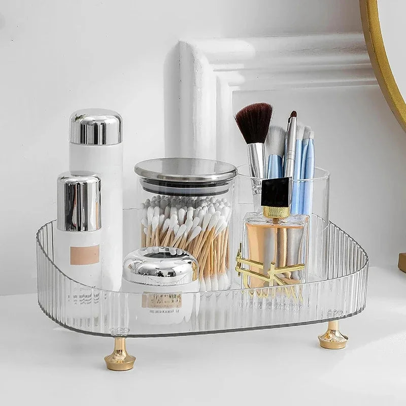 CLEAR DESKTOP ACRYLIC COSMETICS STORAGE TRAY
