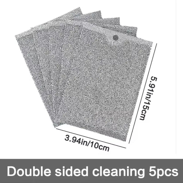 5PCS MULTIPURPOSE WIRE DISHWASHING CLOTHS FOR WET AND DRY CLEANING