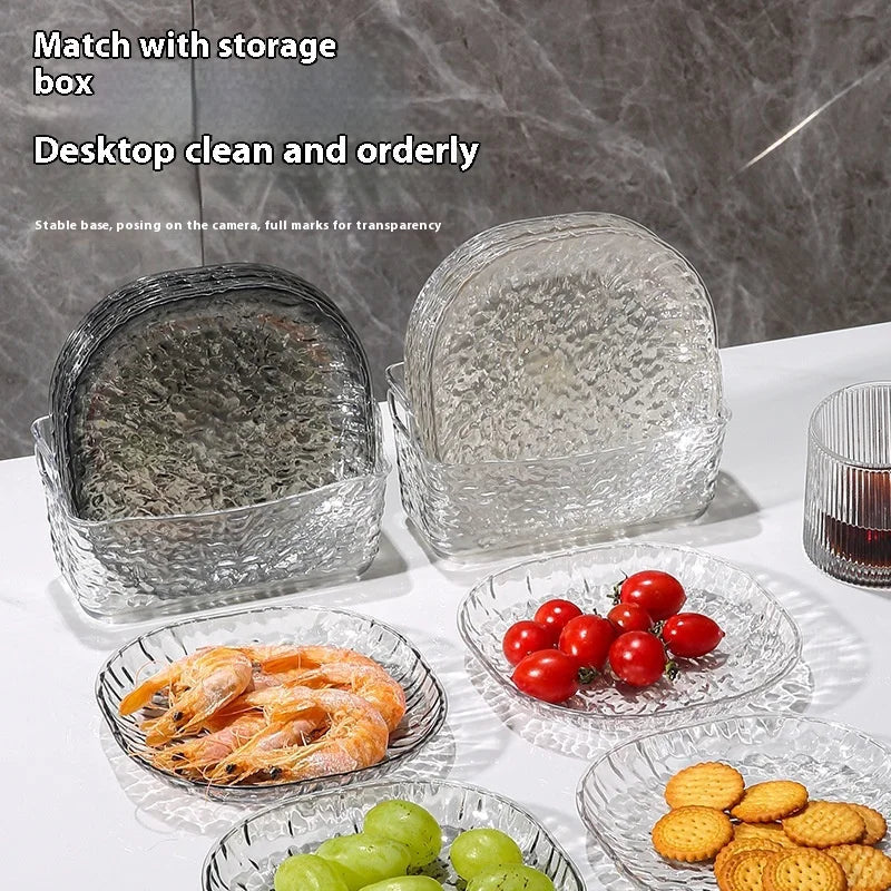 8-PIECE ACRYLIC BONE PLATES – SMALL SNACK & DINING DISHES