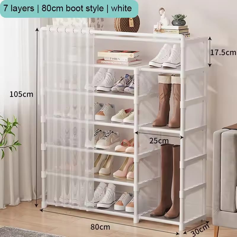 LAYER CURTAIN SHOE RACK
