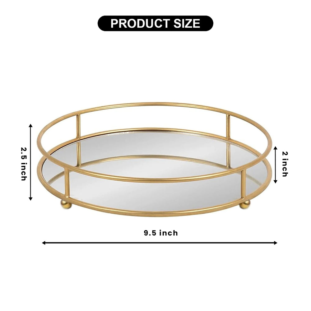 CLASSY GOLDEN VANITY DISPLAY WITH MIRROR