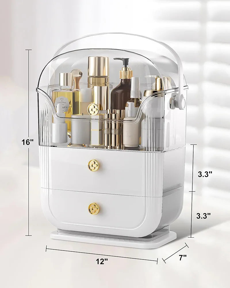 DRAWER LUXURIOUS VANITY COSMETICS STORAGE ORGANIZER BOX