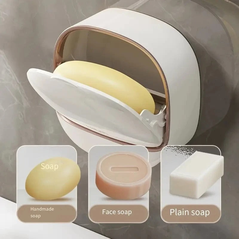 WALL MOUNTED DRAINING SOAP DISH WITH COVER