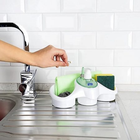 LIQUID SOAP DISPENSER AND SPONGE HOLDER