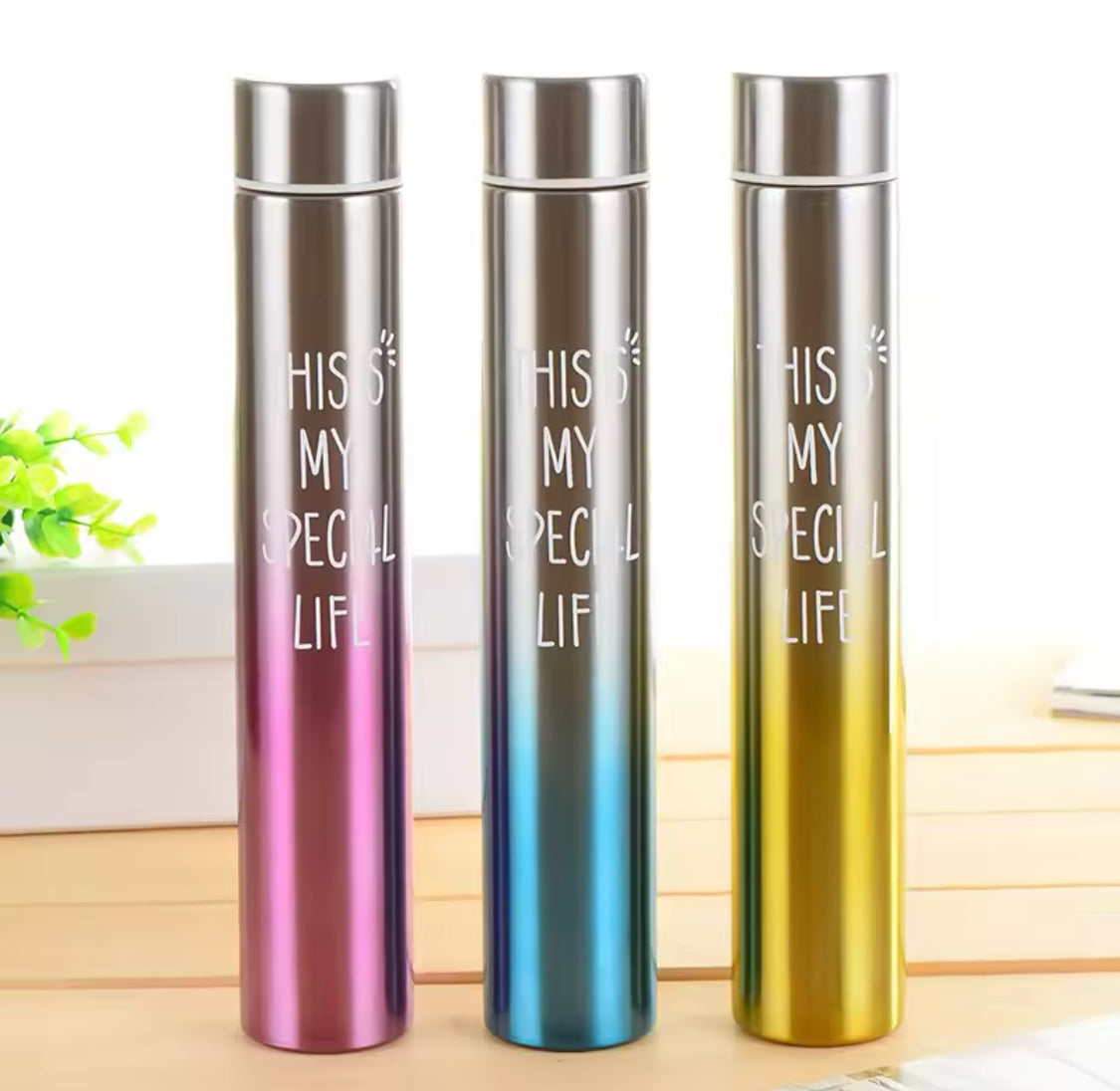 NEW STAINLESS STEEL SLIM WATER BOTTLE