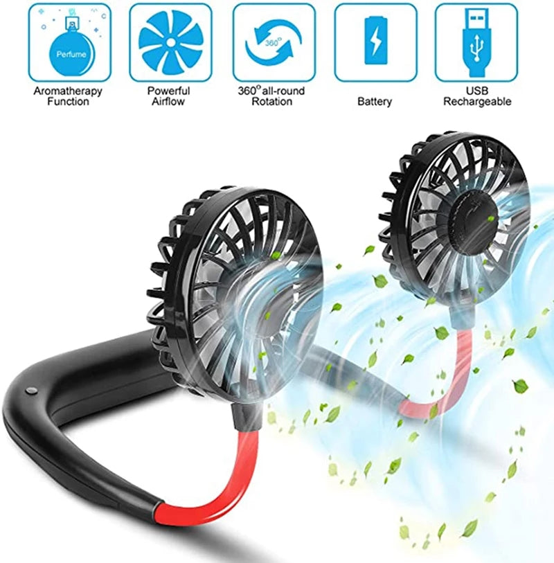 PORTABLE HANGING NECK FAN RECHARGEABLE