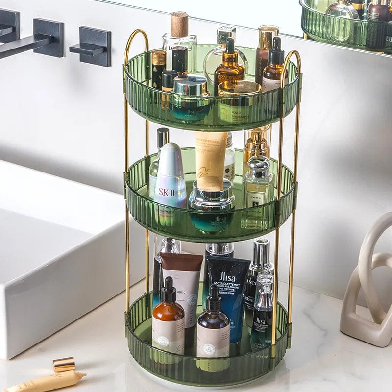 CRYSTAL 3 TIER ROTATING COSMETICS ORGANIZER