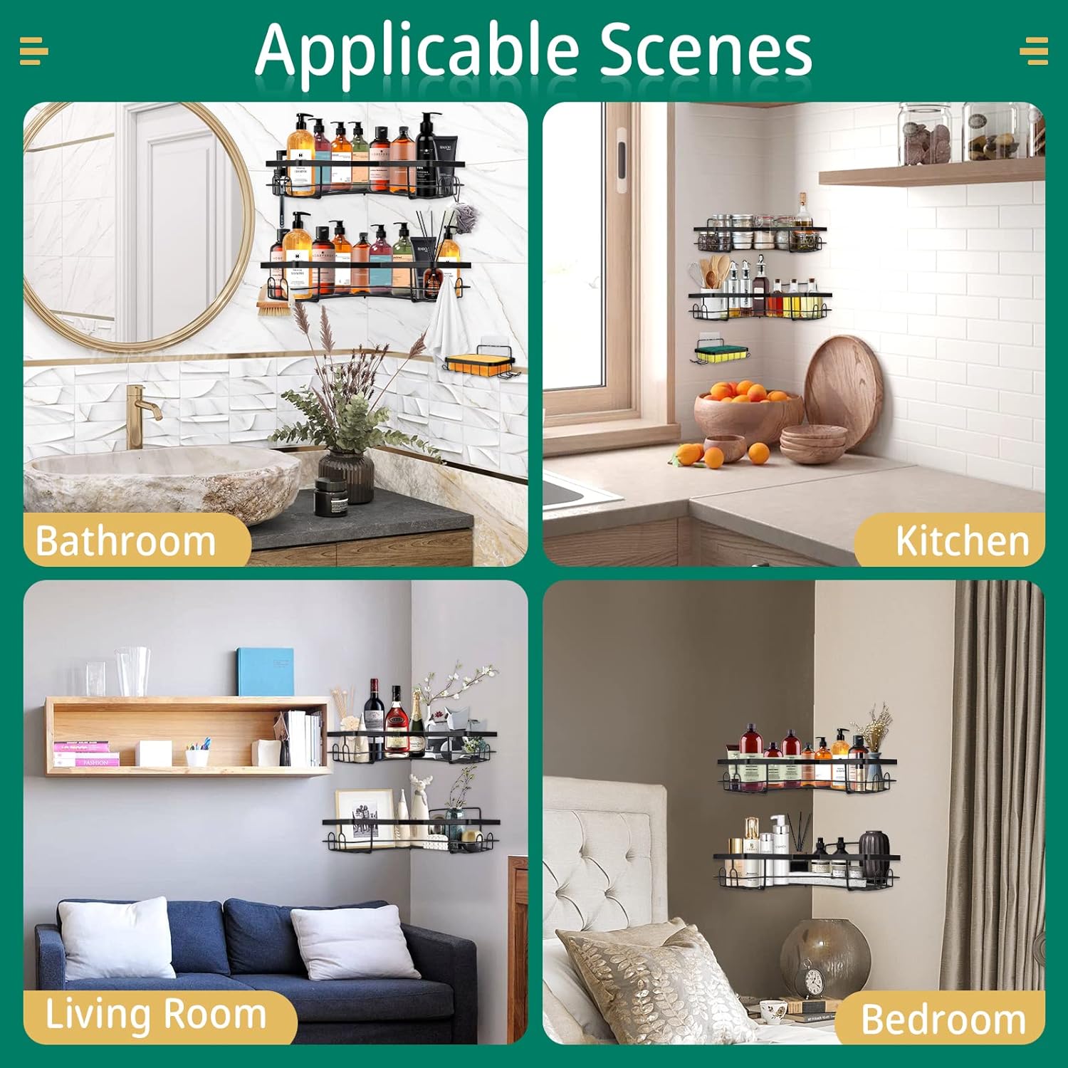 LUXURY STYLISH MULTIPURPOSE WALL STORAGE RACKS (SET OF 5)