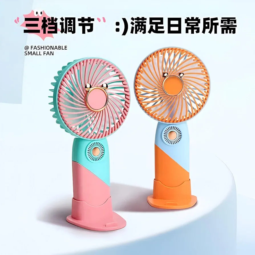 PORTABLE MINI USB FAN CUTE CARTOON DESIGN 3 SPEED ADJUSTABLE