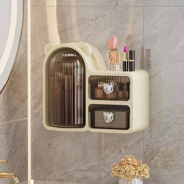 360° ROTATING BEAR MAKEUP STORAGE BOX