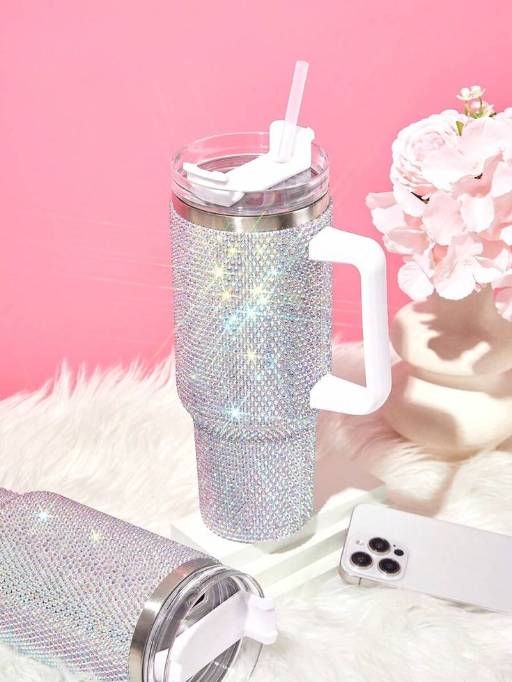 PEARL RHINESTONE TUMBLER (STAINLESS STEEL)