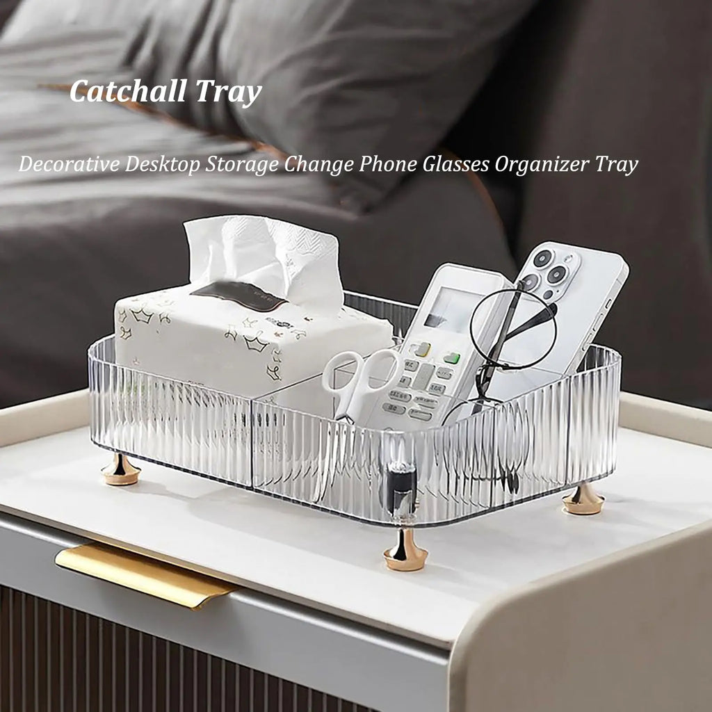 CLEAR DESKTOP ACRYLIC COSMETICS STORAGE TRAY