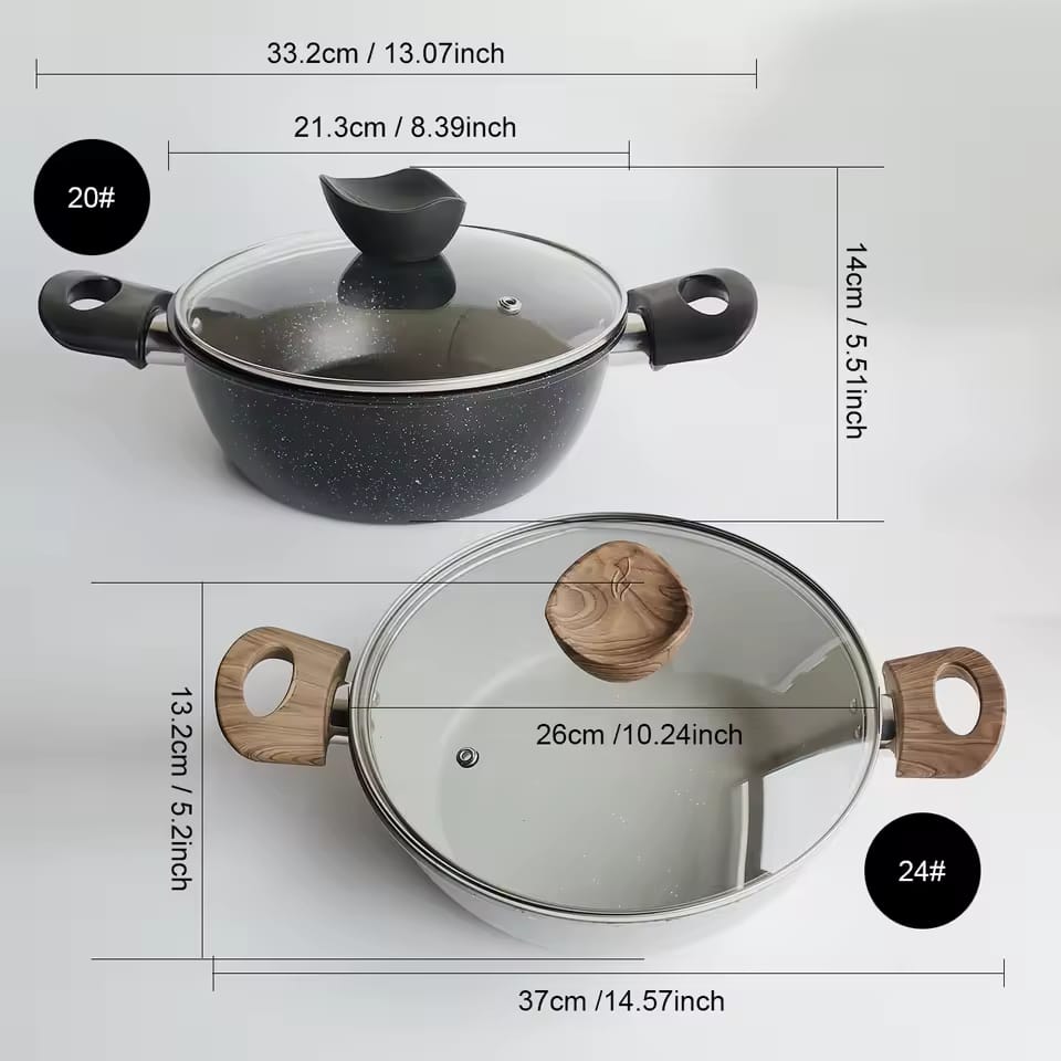 SYNMORE GRANITE COATING NON-STICK COOKING POT ✅