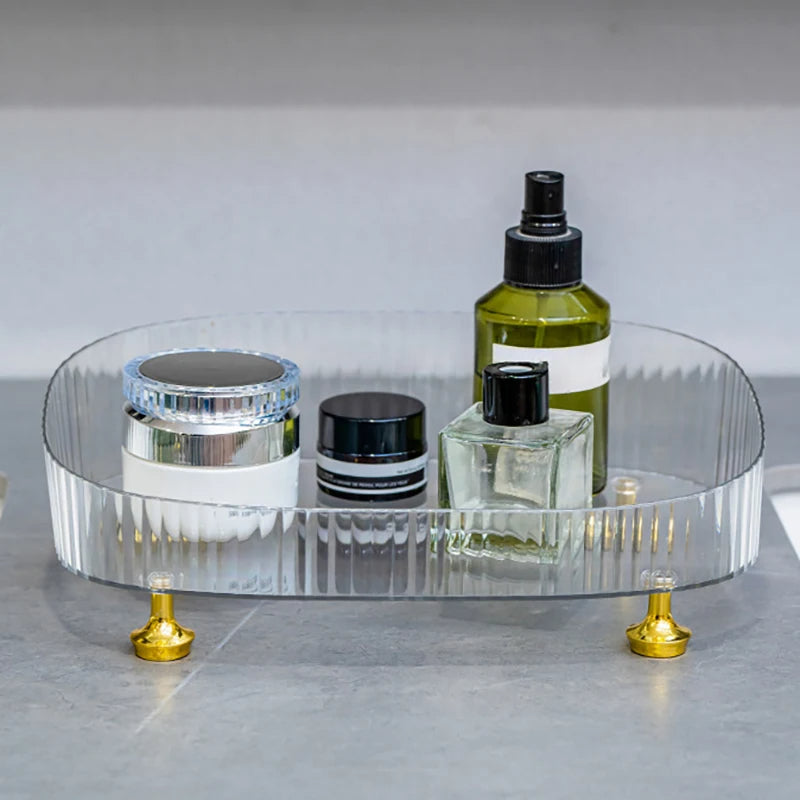 CLEAR DESKTOP ACRYLIC COSMETICS STORAGE TRAY