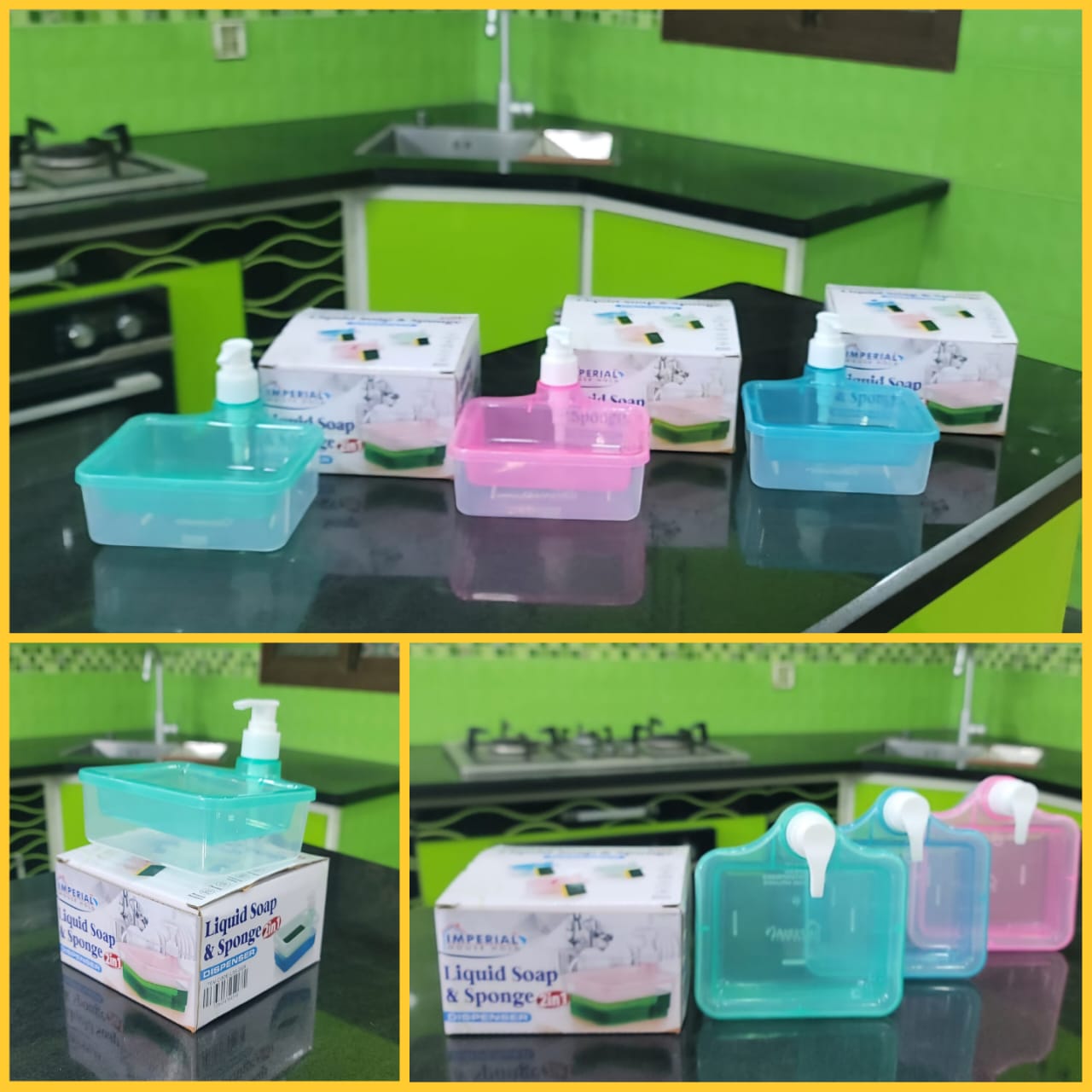 IMPERIAL LIQUID SOAP AND SPONGE DISPENSER