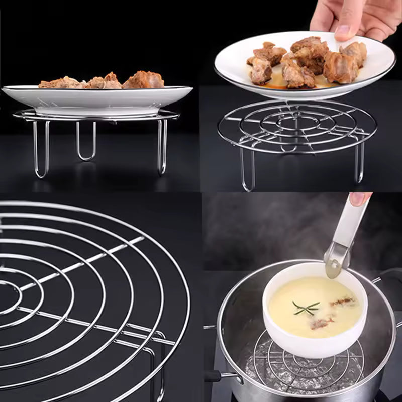 ROUND STAINLESS STEEL TRIVET STAND – DURABLE, RUSTPROOF & EASY TO CLEAN
