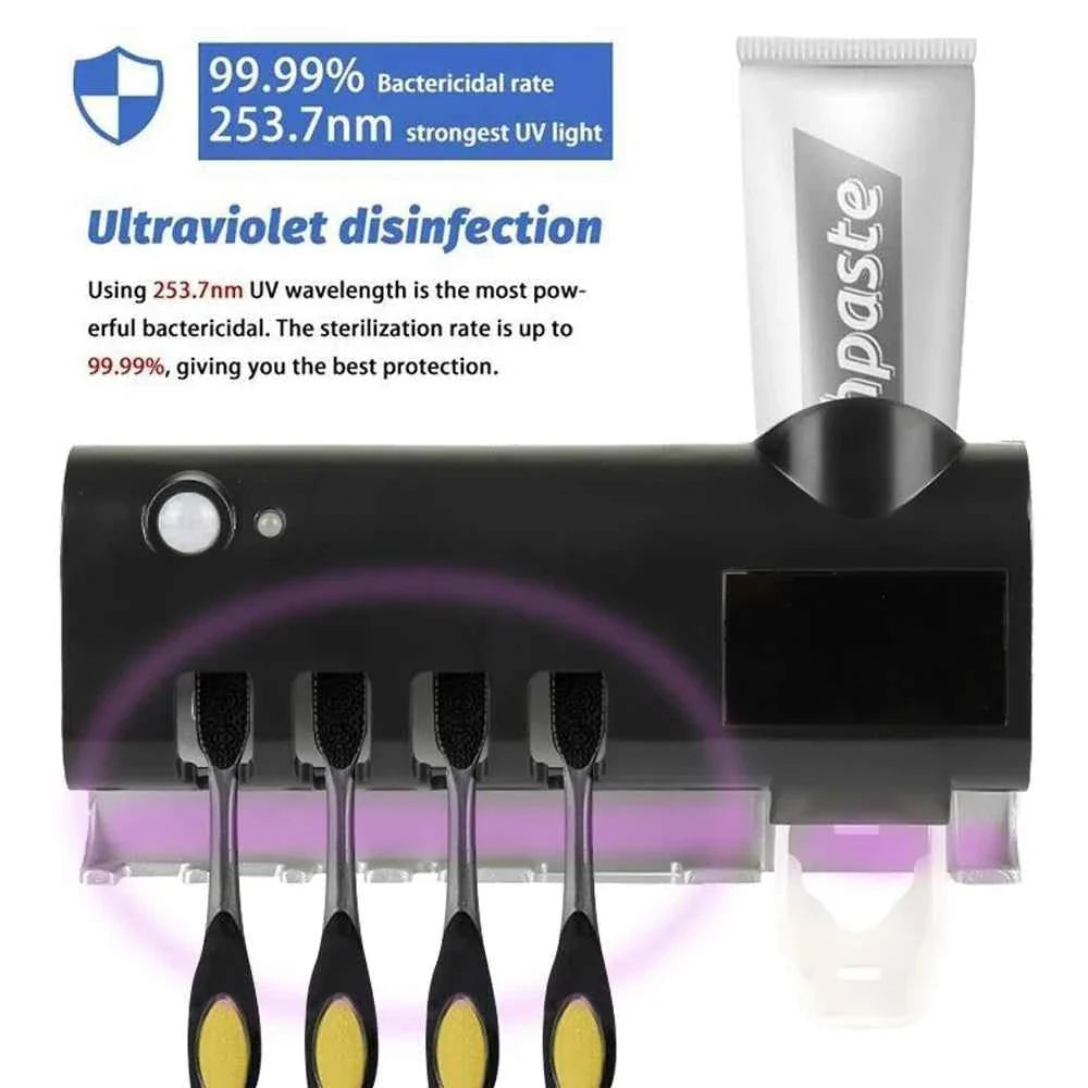 WALL-MOUNTED TOOTHBRUSH STAND WITH ORGANIZER FUNCTION