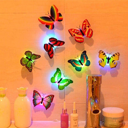 PACK OF 6 LED BUTTERFLY WALL STICKERS