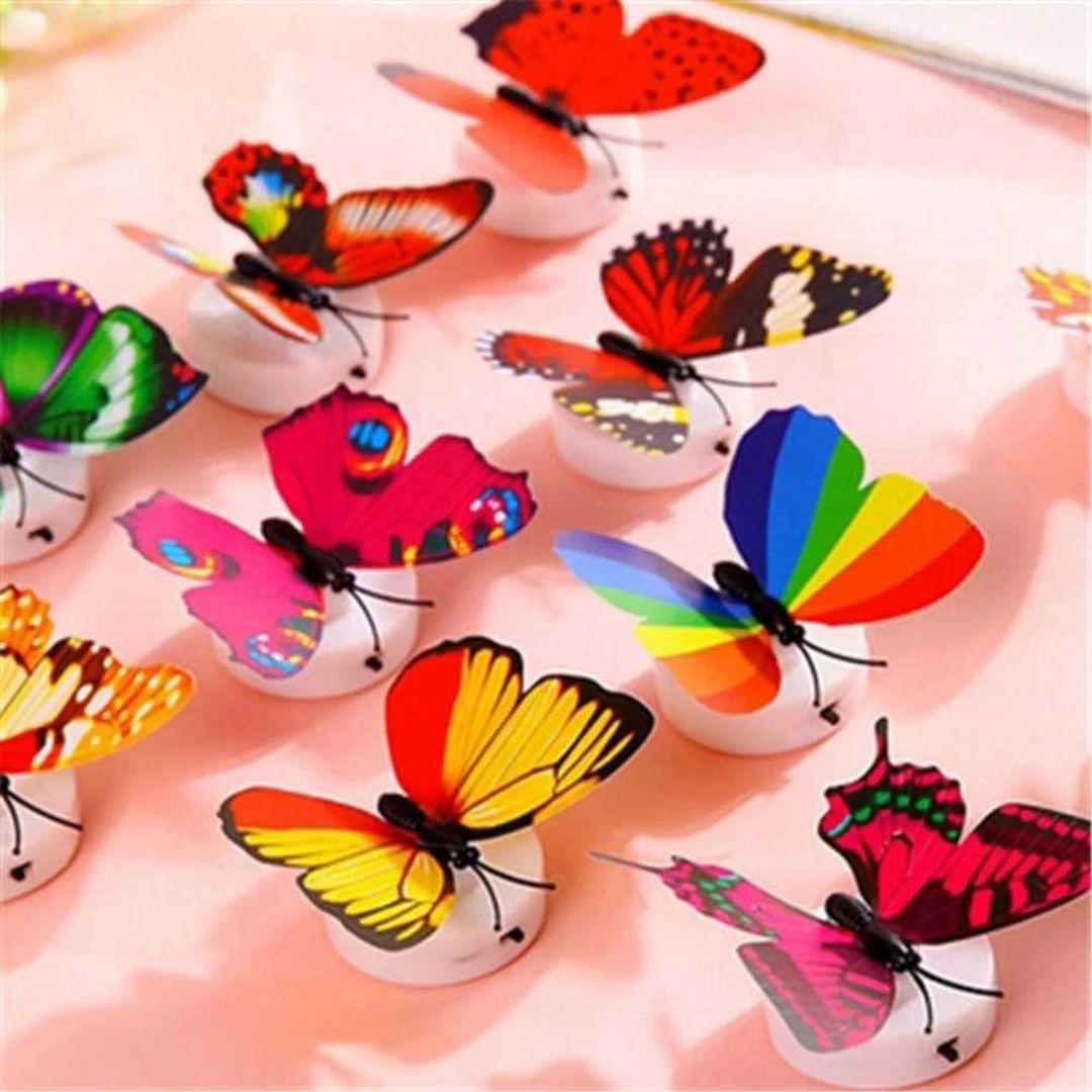 PACK OF 6 LED BUTTERFLY WALL STICKERS